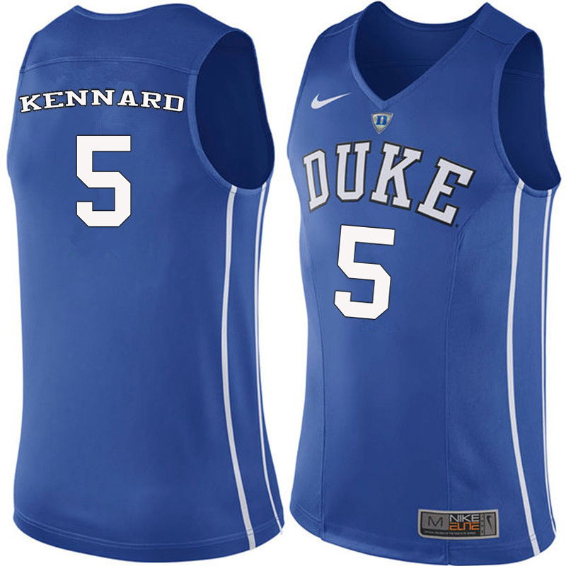 Men #5 Luke Kennard Duke Blue Devils College Basketball Jerseys-Blue